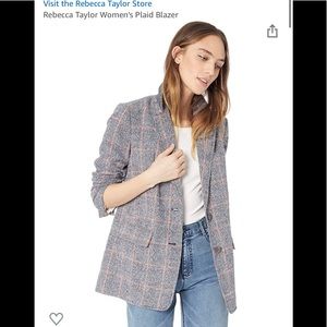 Rebecca Taylor plaid tweed blazer size S